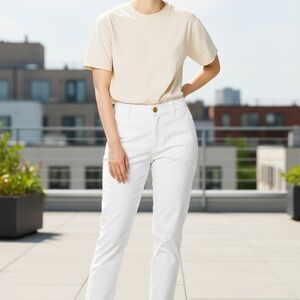 Women's White Chino Pants by Talbot